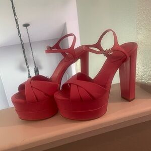 Schutz Keefa platform sandals pink